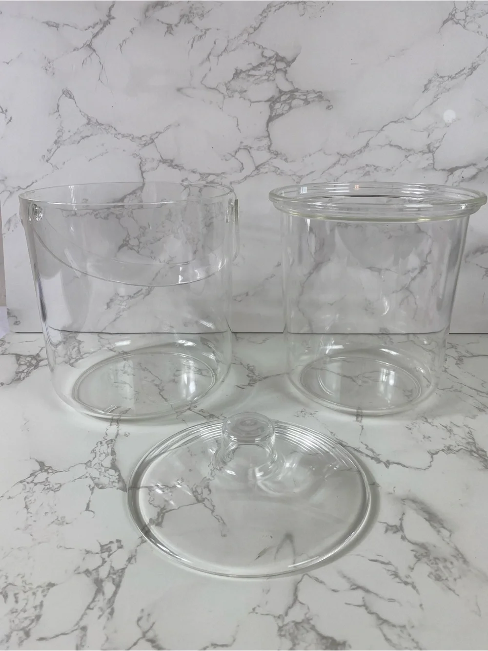 Acrylic Clear Ice Bucket with lid Vintage 1986 double walled Barware party